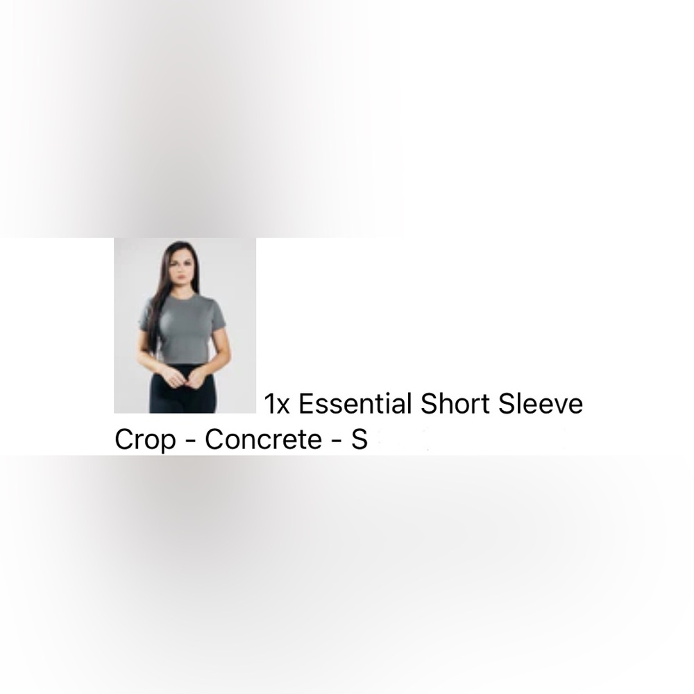 Alphalete- Essential Short Sleeve Crop - Concrete (Gray) - Size S